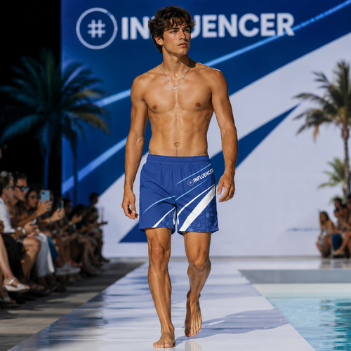 Blue Influencer Swim Trunk