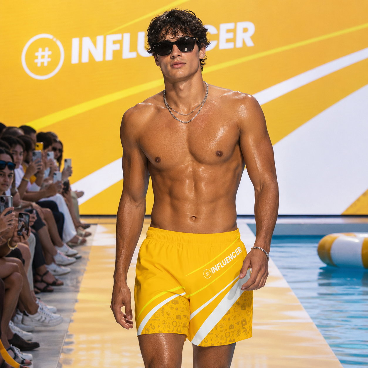 Golden Yellow Influencer Swim Trunks