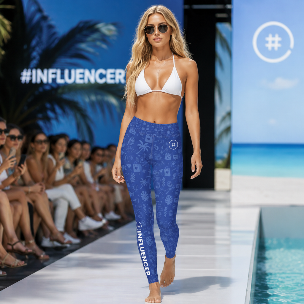 Influencer Lifestyle Blue Yoga Leggings