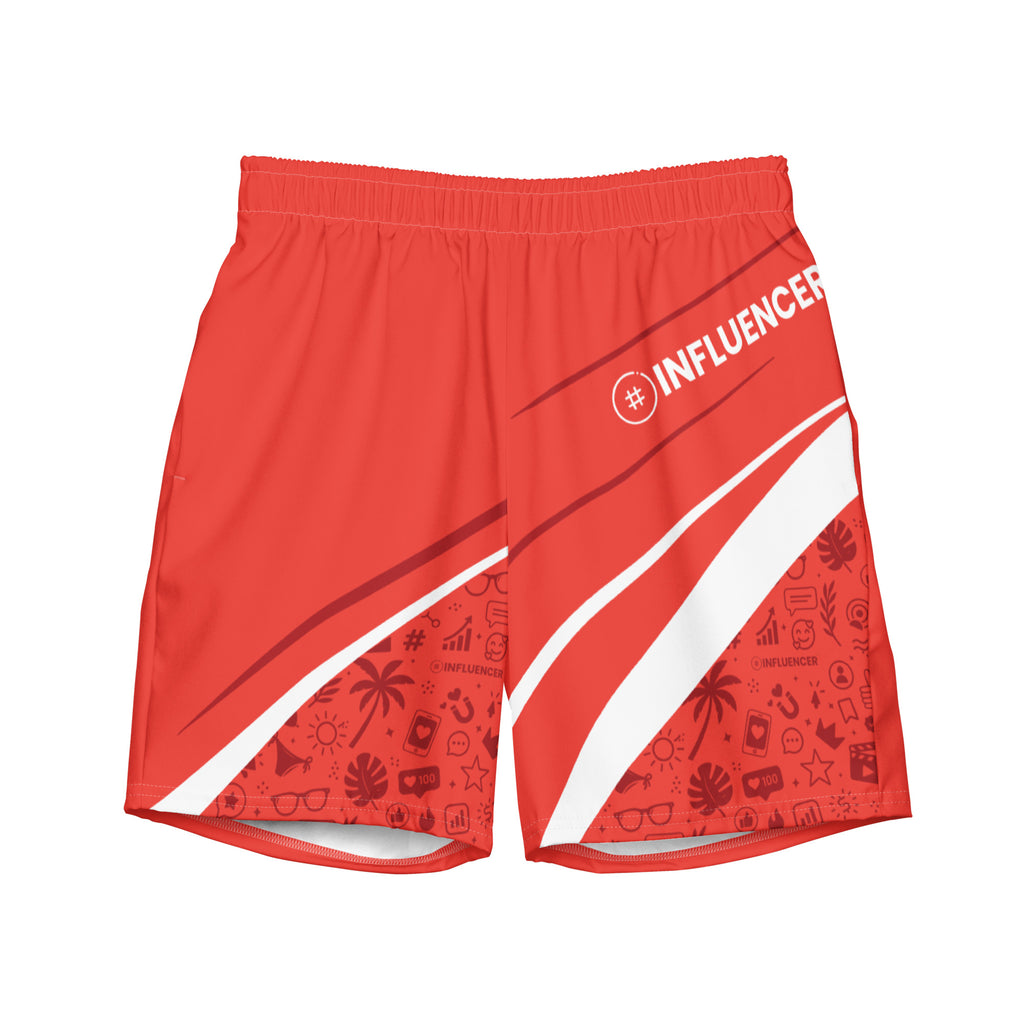 Red Influencer Swim Trunk
